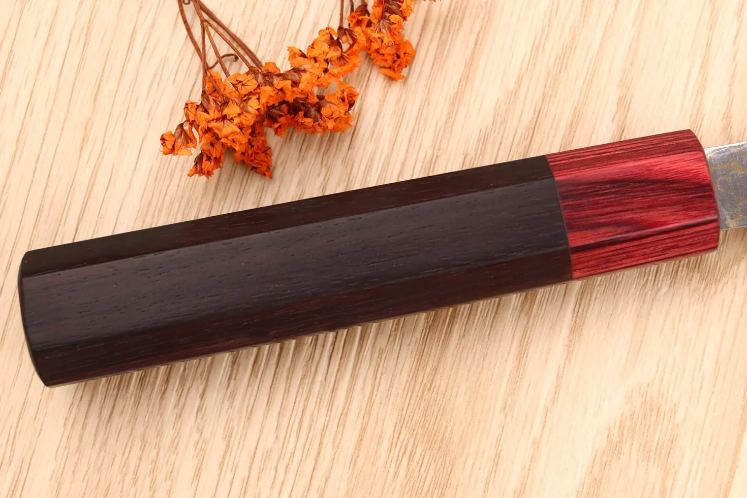 Couteau nakiri 16,5cm japonais artisanal Takeshi Saji VG10 Rainbow