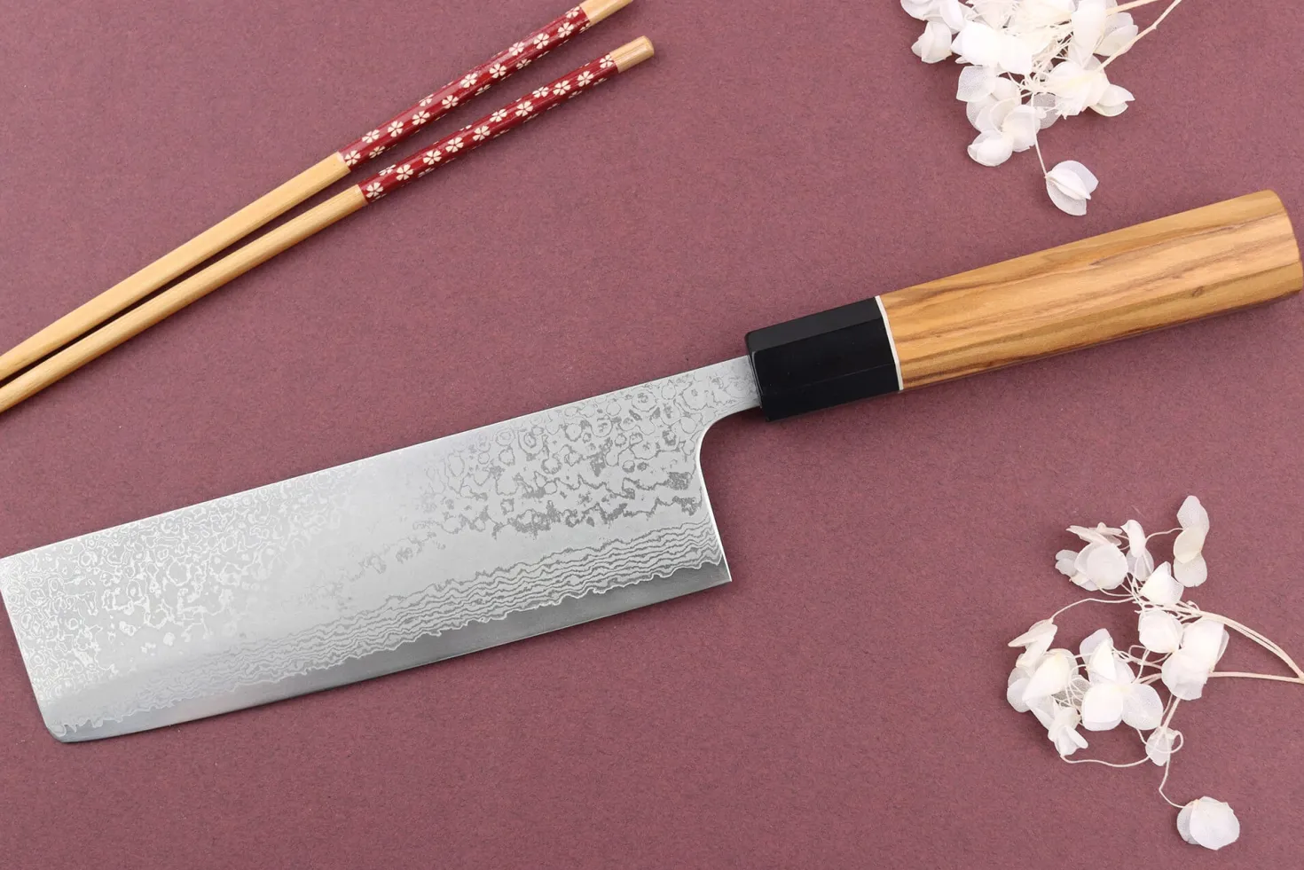 Couteau nakiri 16,5cm japonais artisanal Yuzo Damas VG10