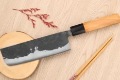Couteau nakiri 16,5cm japonais artisanal Yoshimune par Kawamura Black WS2