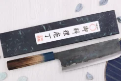 Couteau nakiri 16,5cm japonais artisanal Yoshihiro Rugged Black
