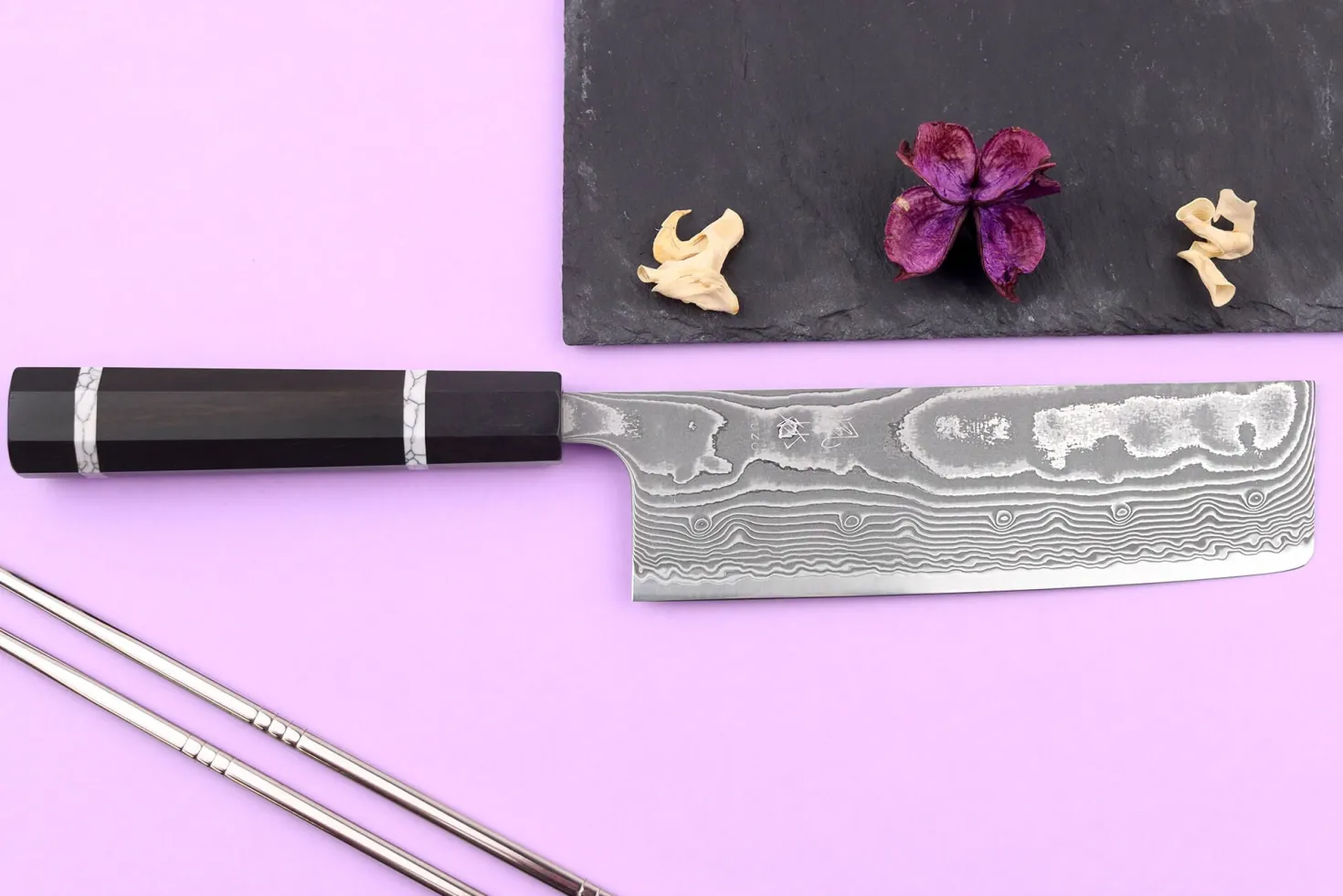Couteau nakiri 16,5cm japonais artisanal Yuzo Kanko Damas SG2