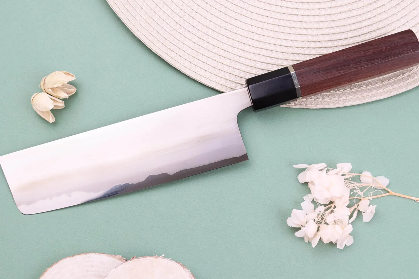 Couteau nakiri 16,5cm japonais artisanal Toshihiro Wakui Shirogami 2 San Maï poli