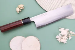 Couteau nakiri 16,5cm japonais artisanal Toshihiro Wakui Shirogami 2 San Maï poli