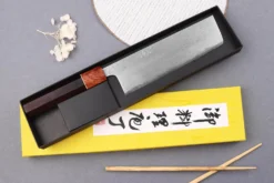 Couteau nakiri 16,5cm japonais artisanal Toshihiro Wakui Aogami 2 damas laminé