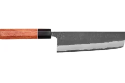 Couteau nakiri 16,5cm japonais artisanal Masashi Yamamoto BS1 Black Nashiji