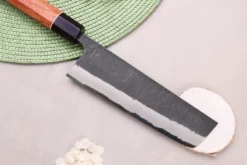 Couteau nakiri 16,5cm japonais artisanal Masashi Yamamoto BS1 Black Nashiji