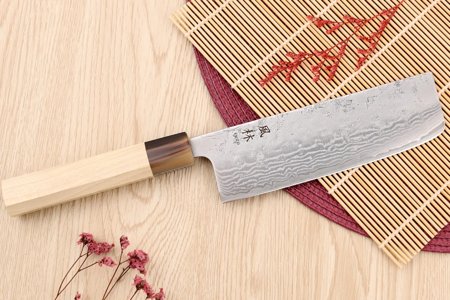 Couteau nakiri 16,5cm japonais artisanal Yuzo Haruto Damas