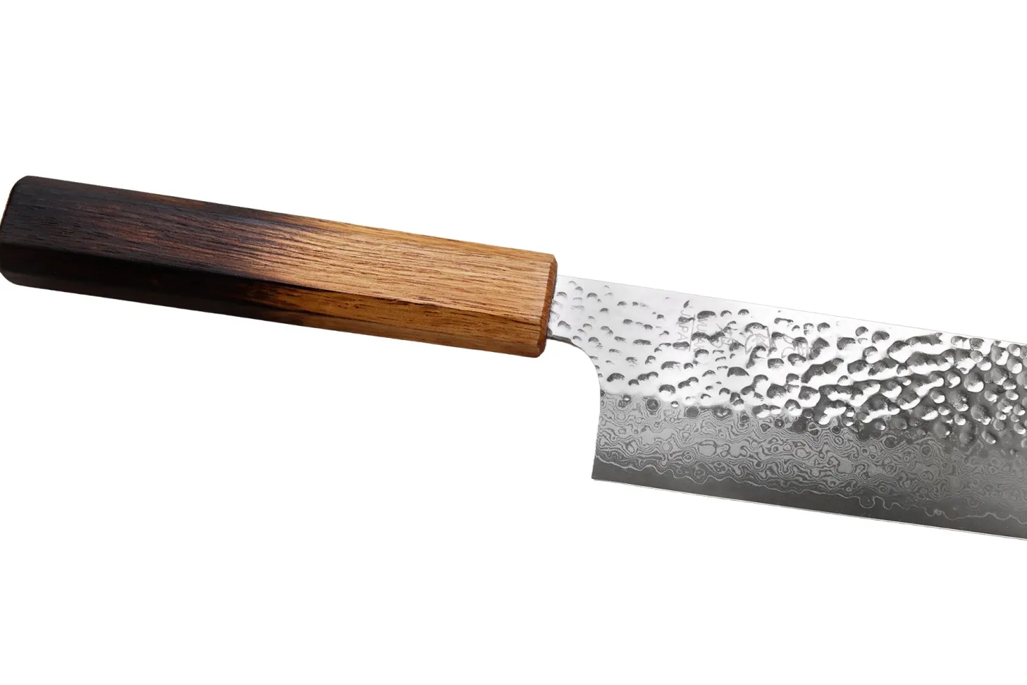 Couteau nakiri 17cm japonais artisanal Wusaki Yaketa VG10 damas chêne brûlé