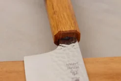 Couteau nakiri 17cm japonais artisanal Wusaki Yaketa VG10 damas chêne brûlé