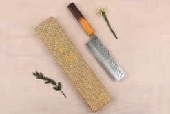 Couteau nakiri 17cm japonais artisanal Wusaki Yaketa VG10 damas chêne brûlé