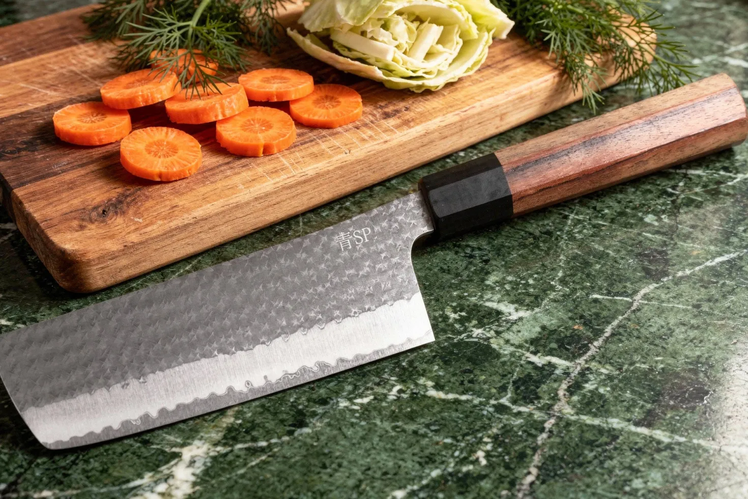 Couteau nakiri 16,5cm japonais artisanal Yu Kurosaki Kokusen AS martelé