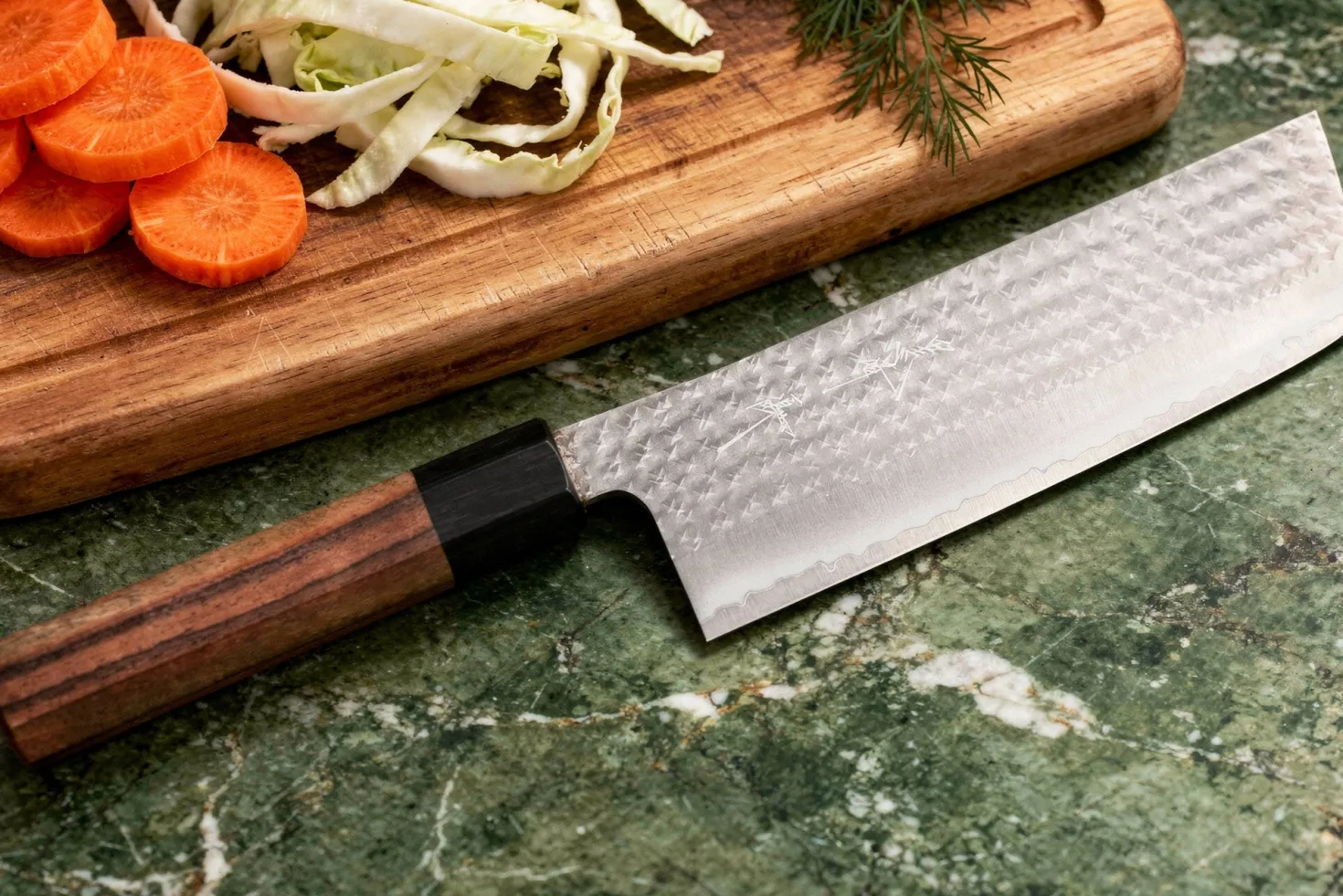 Couteau nakiri 16,5cm japonais artisanal Yu Kurosaki Kokusen AS martelé