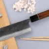 Couteau nakiri 16,5cm japonais artisanal Yuzo Black Nashiji