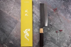Couteau nakiri 16,5cm japonais artisanal Yuzo Black SLD ébène et olivier