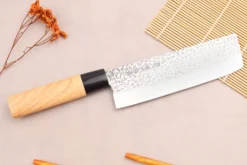 Couteau nakiri 17cm japonais Satake Cutlery Tsuchime en magnolia