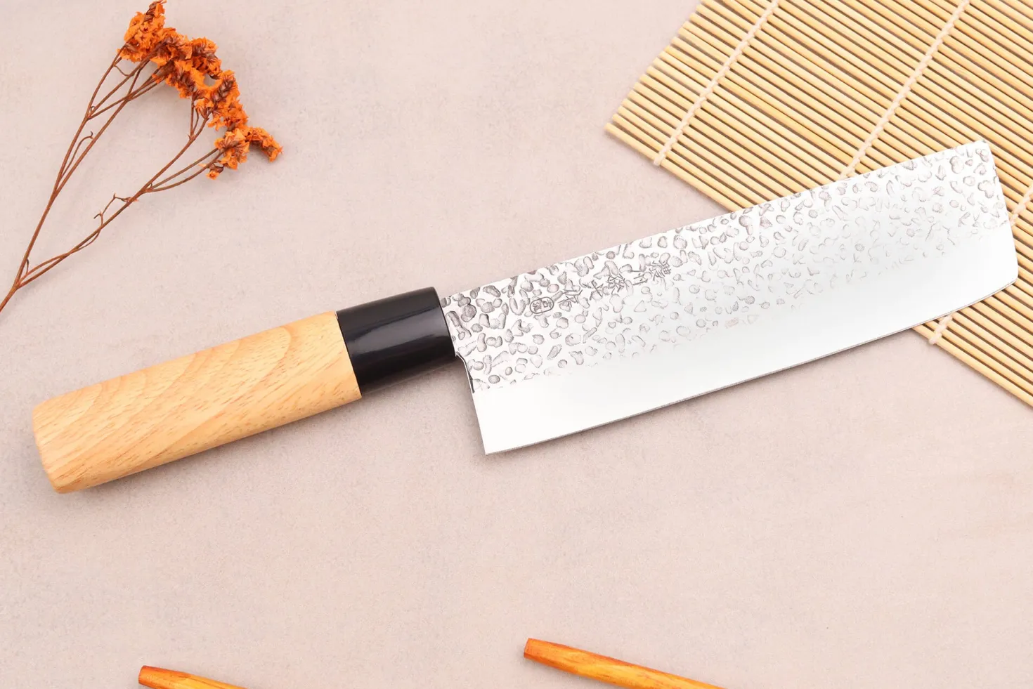 Couteau nakiri 17cm japonais Satake Cutlery Tsuchime en magnolia