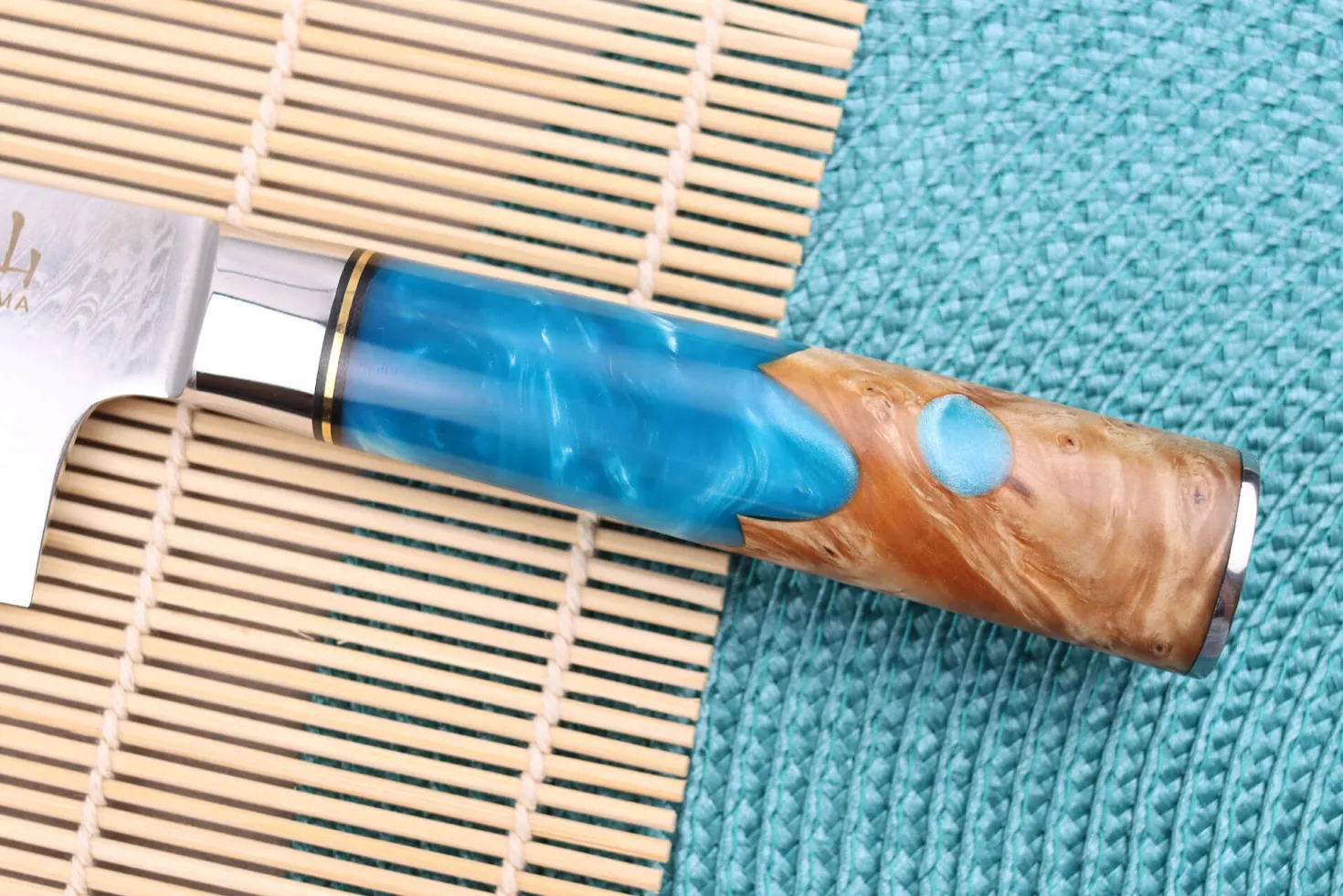 Couteau nakiri 17cm Kutoyama damas Azur