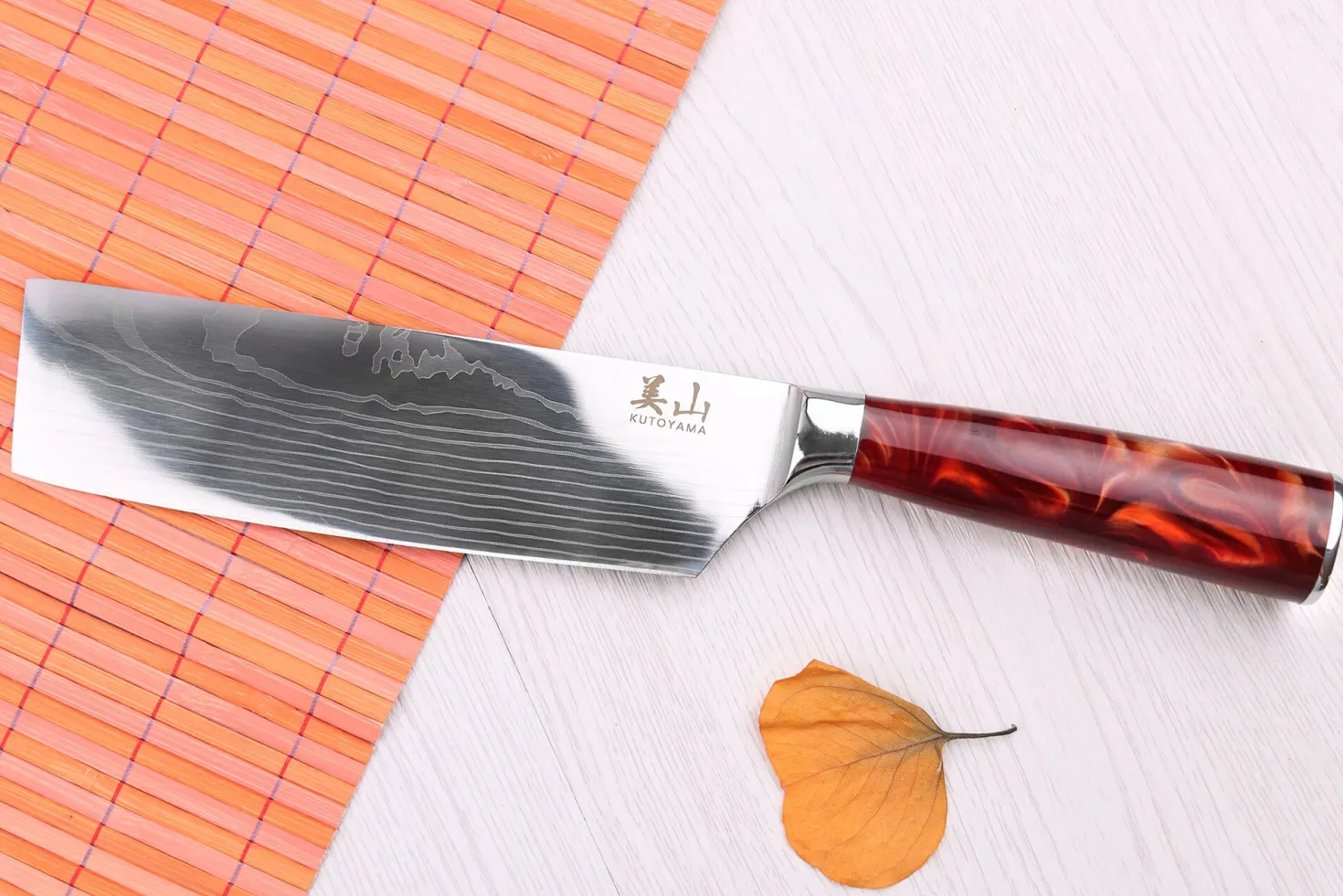Couteau nakiri 17cm Kutoyama Red Flame