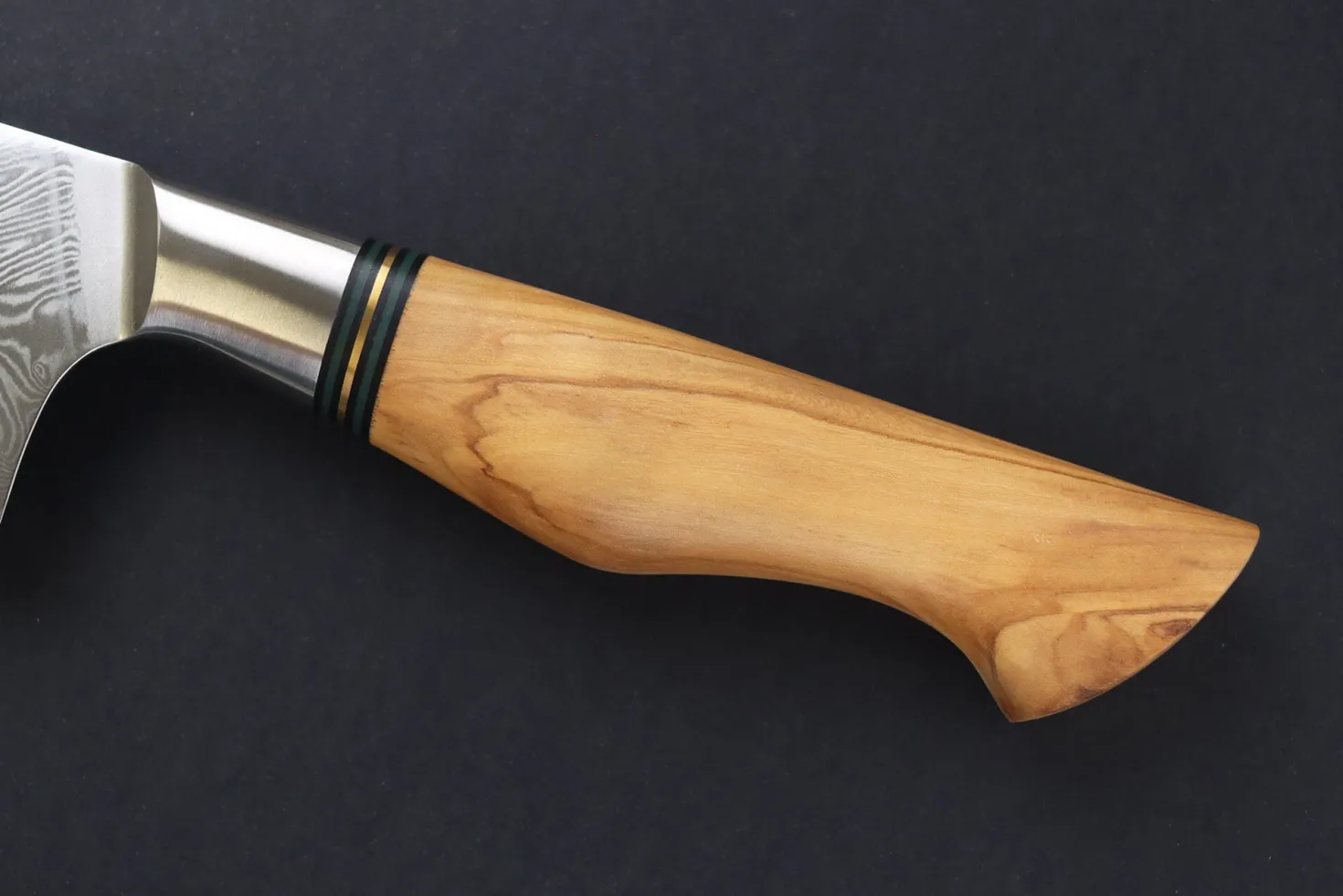 Couteau nakiri 18cm Ryda Knives ST650 Damas et manche en olivier