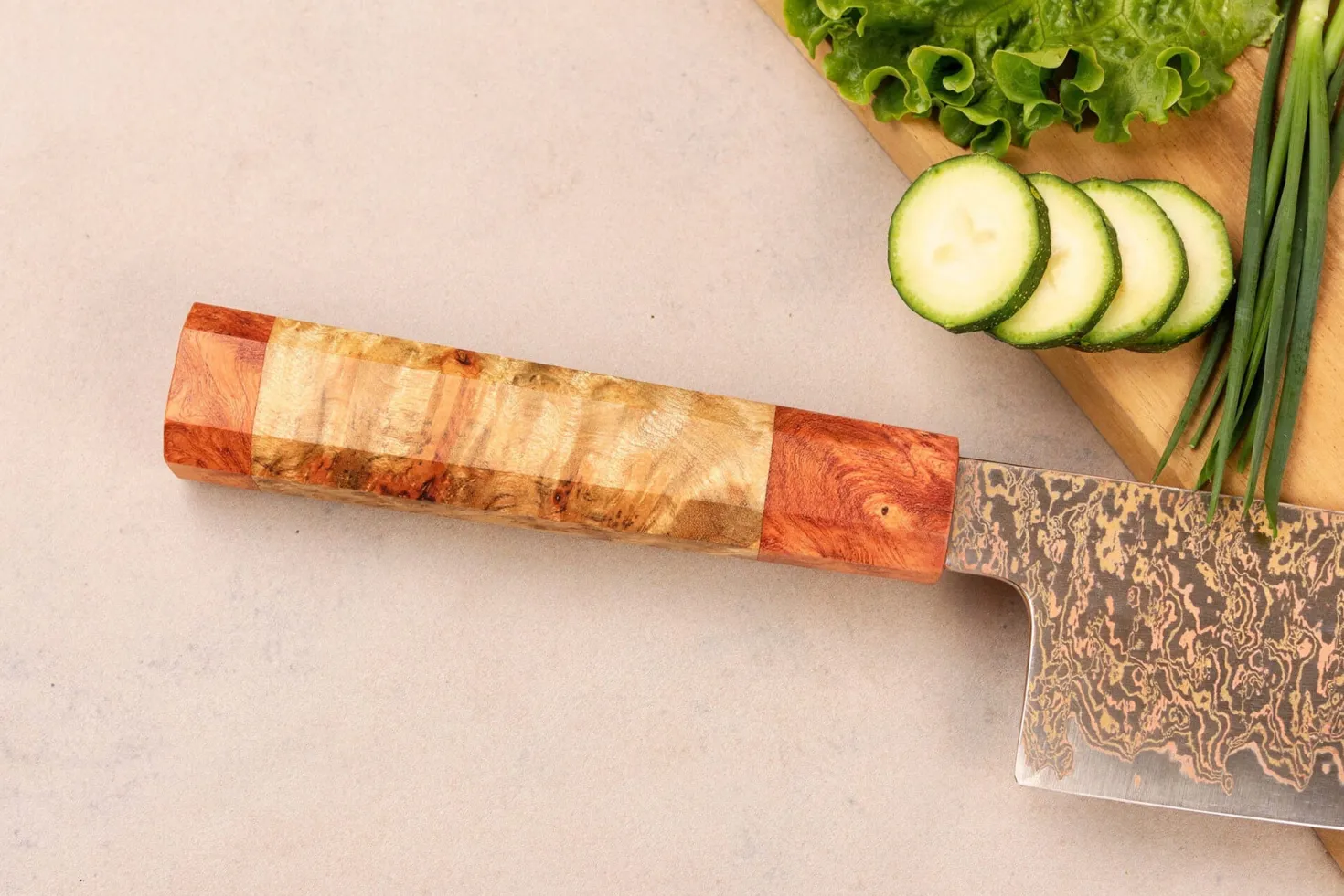Couteau nakiri 17cm Sayuto Érable Damas 12Cr