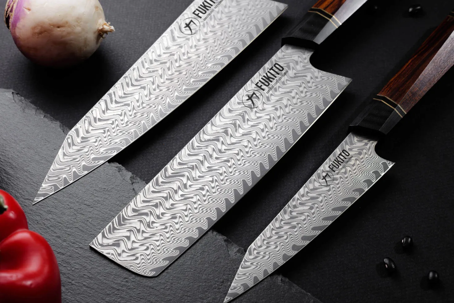 Couteau nakiri Fukito Desert Damas 67 couches 18cm
