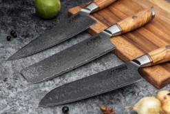 Couteau nakiri Fukito Olive Damas 14Cr 17cm