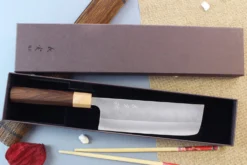 Couteau nakiri japonais artisanal Yoshimi Kato AS Nashiji 16,5cm