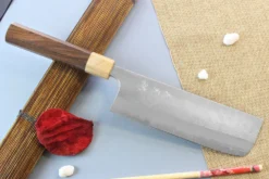 Couteau nakiri japonais artisanal Yoshimi Kato AS Nashiji 16,5cm