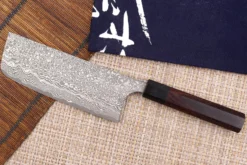 Couteau nakiri japonais artisanal Masakage Kumo 16,5cm damas 63 couches