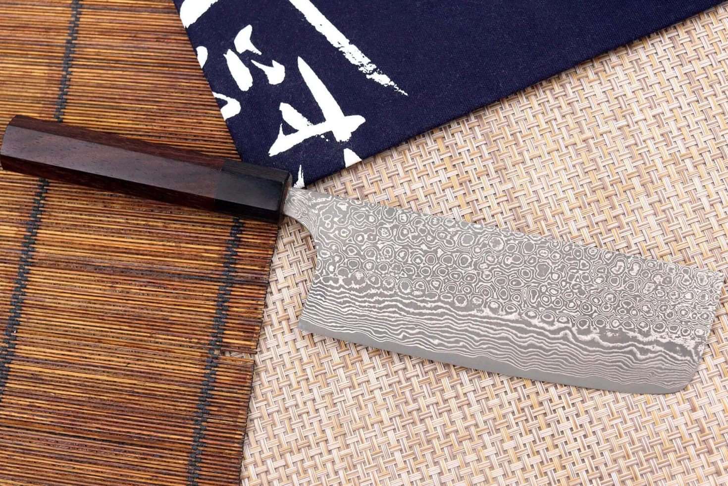 Couteau nakiri japonais artisanal Masakage Kumo 16,5cm damas 63 couches