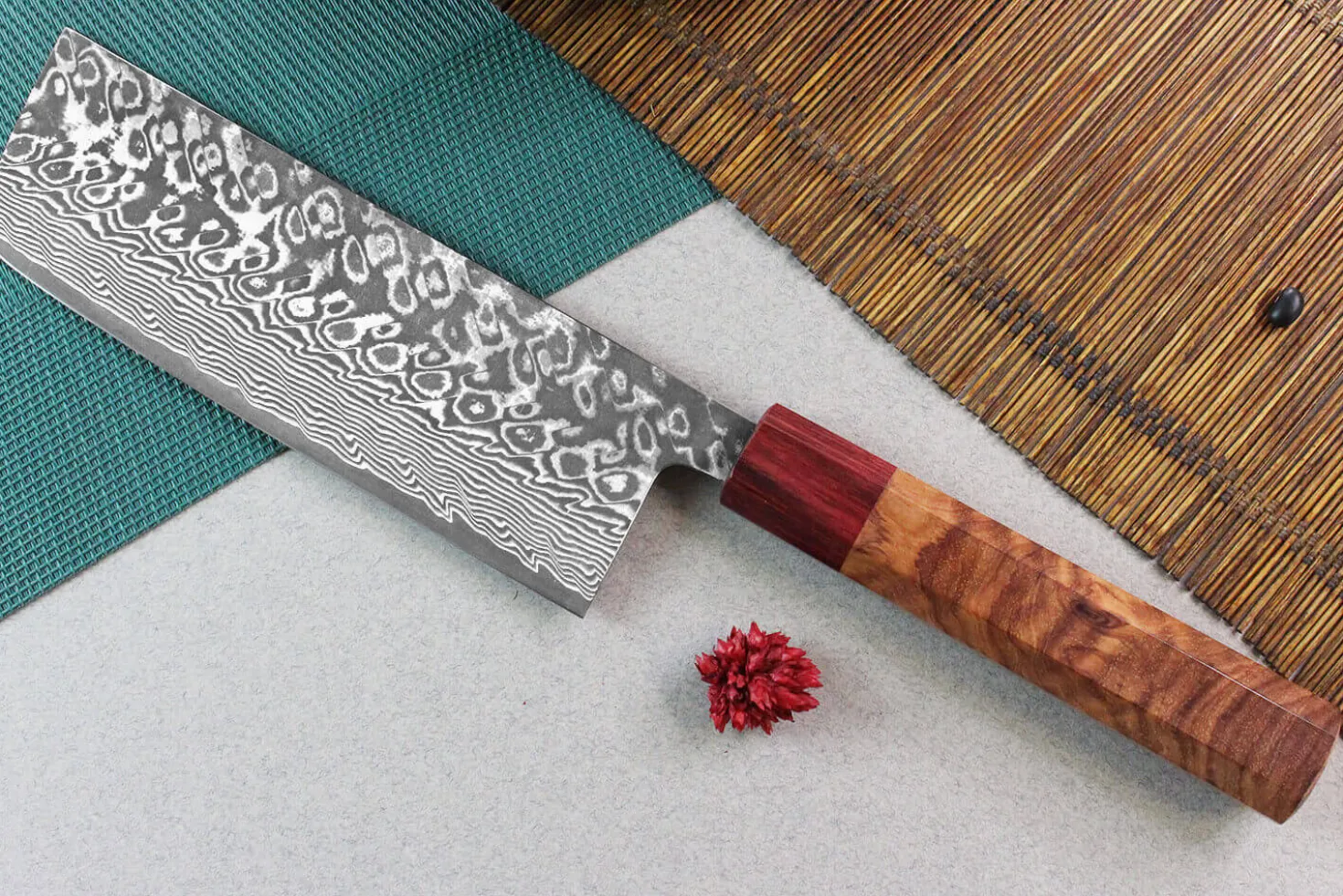 Couteau nakiri japonais artisanal Yoshimi Kato 16.5cm SG2 Damascus