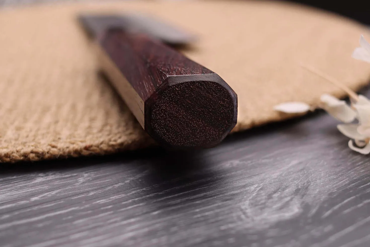 Couteau nakiri japonais artisanal Nao Yamamoto Damas AS brut de forge 16,5cm
