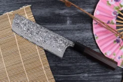 Couteau nakiri japonais artisanal Takeshi Saji R2 Nickel Damas 16,5cm