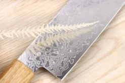 Couteau nakiri japonais artisanal Yoshihiro ZAD lame damassée 16cm