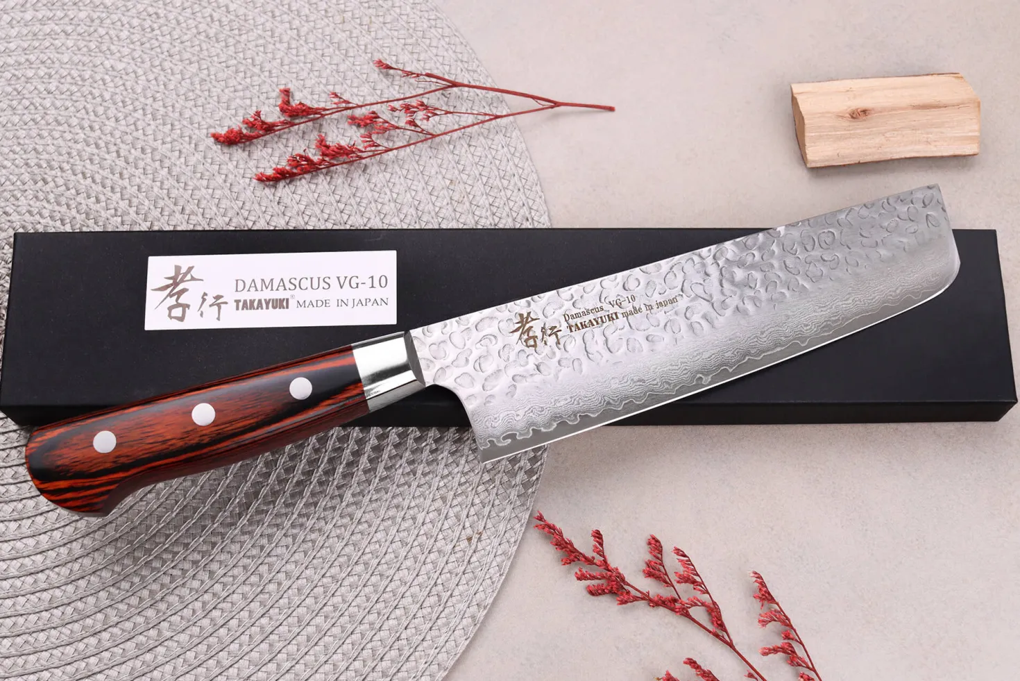 Couteau nakiri japonais 16cm Sakai Takayuki Damascus Western 33 couches