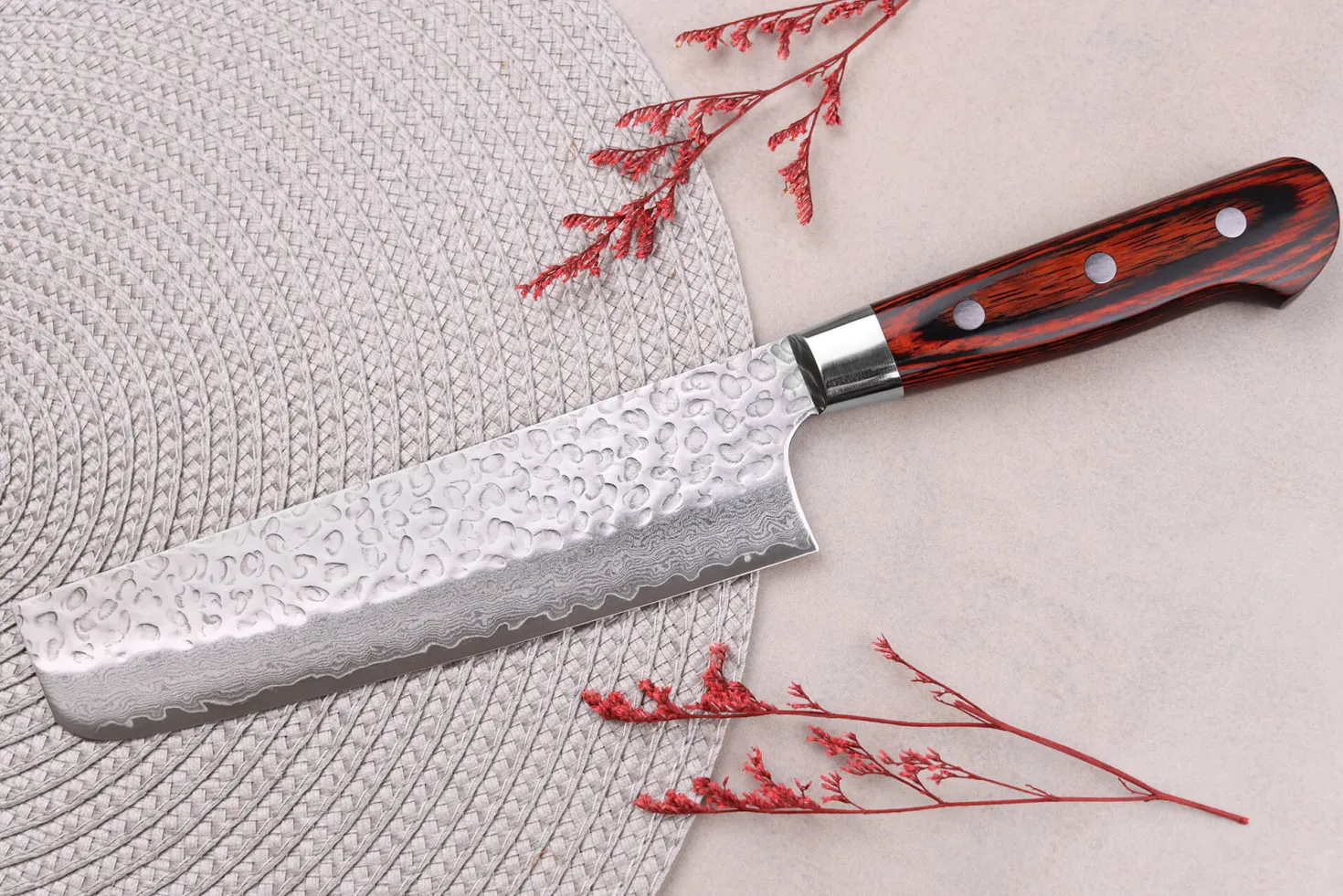 Couteau nakiri japonais 16cm Sakai Takayuki Damascus Western 33 couches