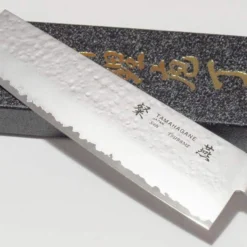 Couteau nakiri japonais Tamahagane Tsubame lame martelée 18cm acier VG5