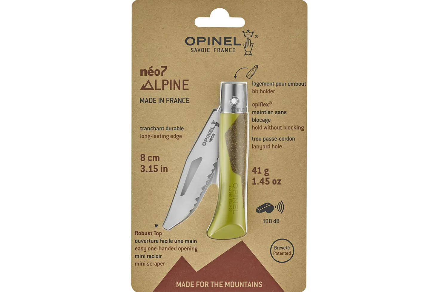 Couteau Opinel Néo7 Alpine tilleul