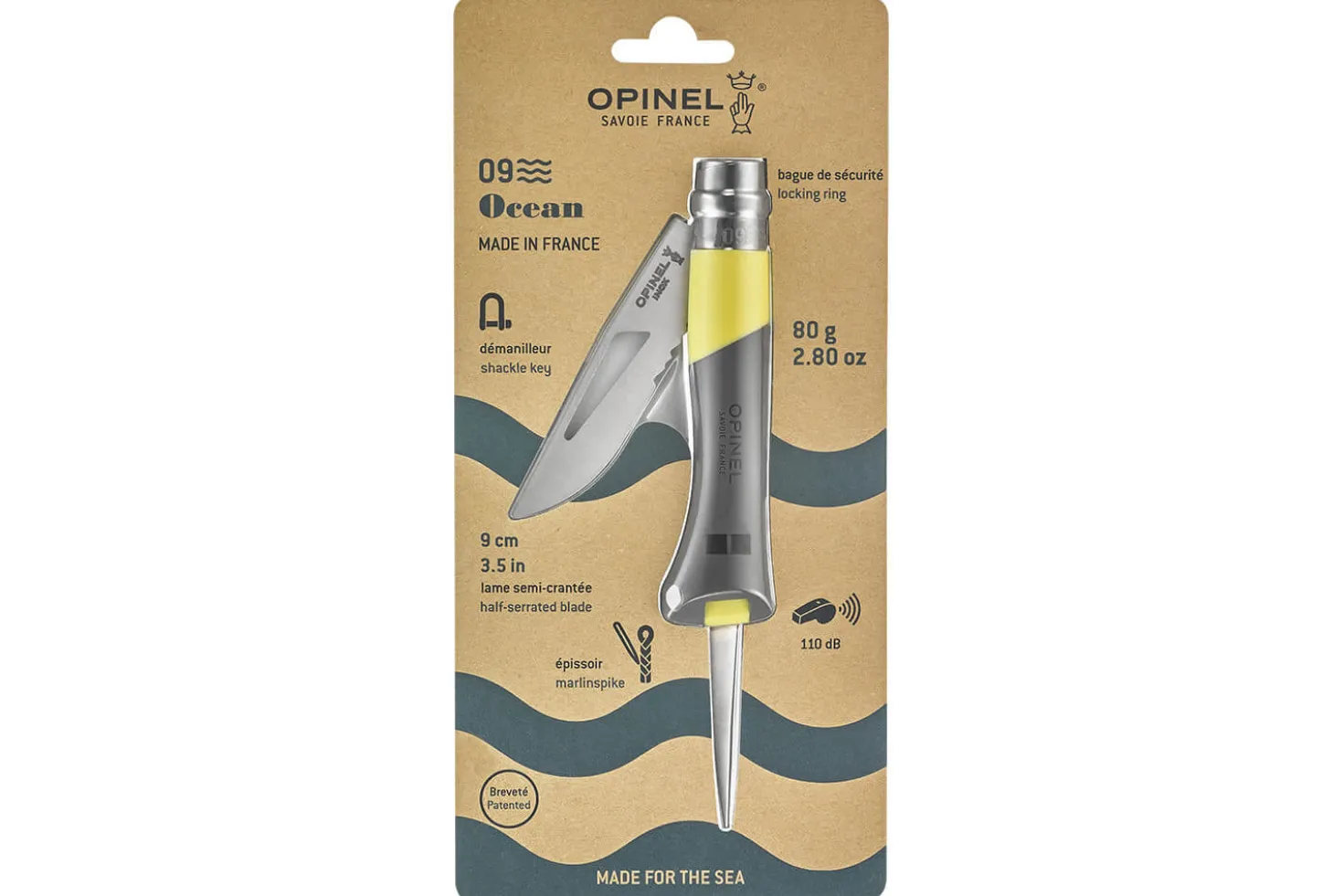 Couteau Opinel N°09 Océan jaune