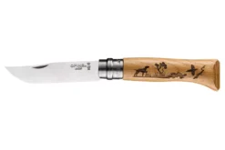 Couteau Opinel Tradition Gravures Animalia n°8 lame 8,5cm manche chêne décor chiens
