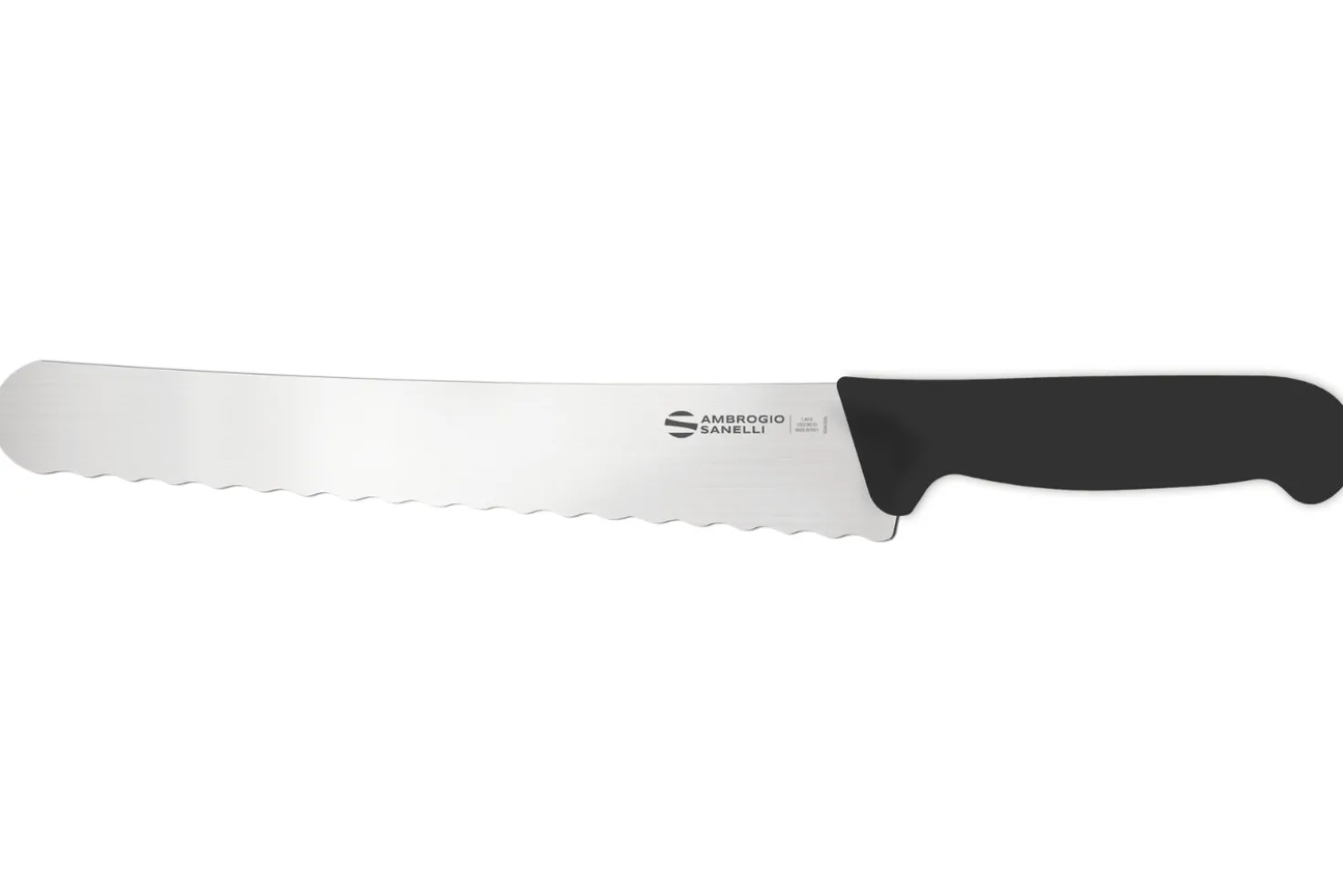 Couteau à pain courbé professionnel Ambrogio Sanelli Supra Vague noir 26cm
