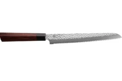Couteau à pain japonais Kanetsugu Heptagon Uto martelé 21cm