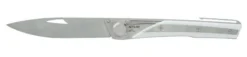 Couteau pliant Actilam S4 lame forgée manche acier/corian blanc 11cm
