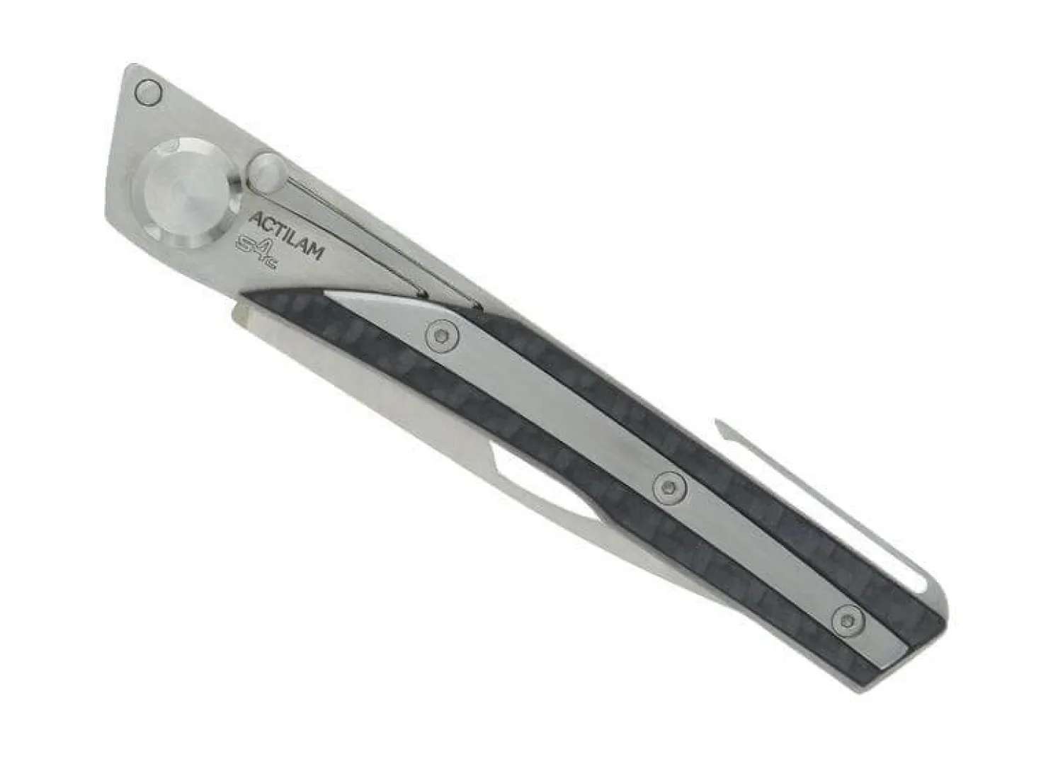Couteau pliant Actilam S4 lame forgée manche acier/fibre de carbone 11cm