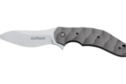 Couteau pliant Ansø FOX FX-302 manche 12cm titanium ondulé + étui