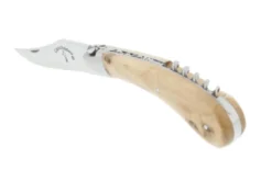 Couteau pliant artisanal Capuchadou acier sandvik genévrier 12cm + tire-bouchon