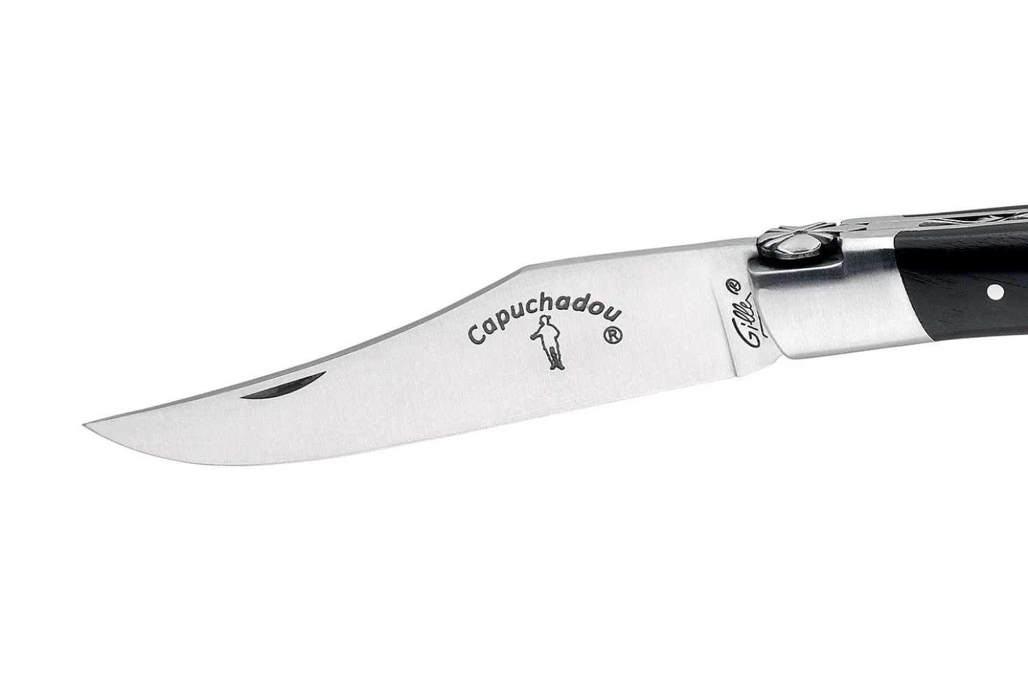 Couteau pliant artisanal Capuchadou acier sandvik manche bois d'ébène 12cm