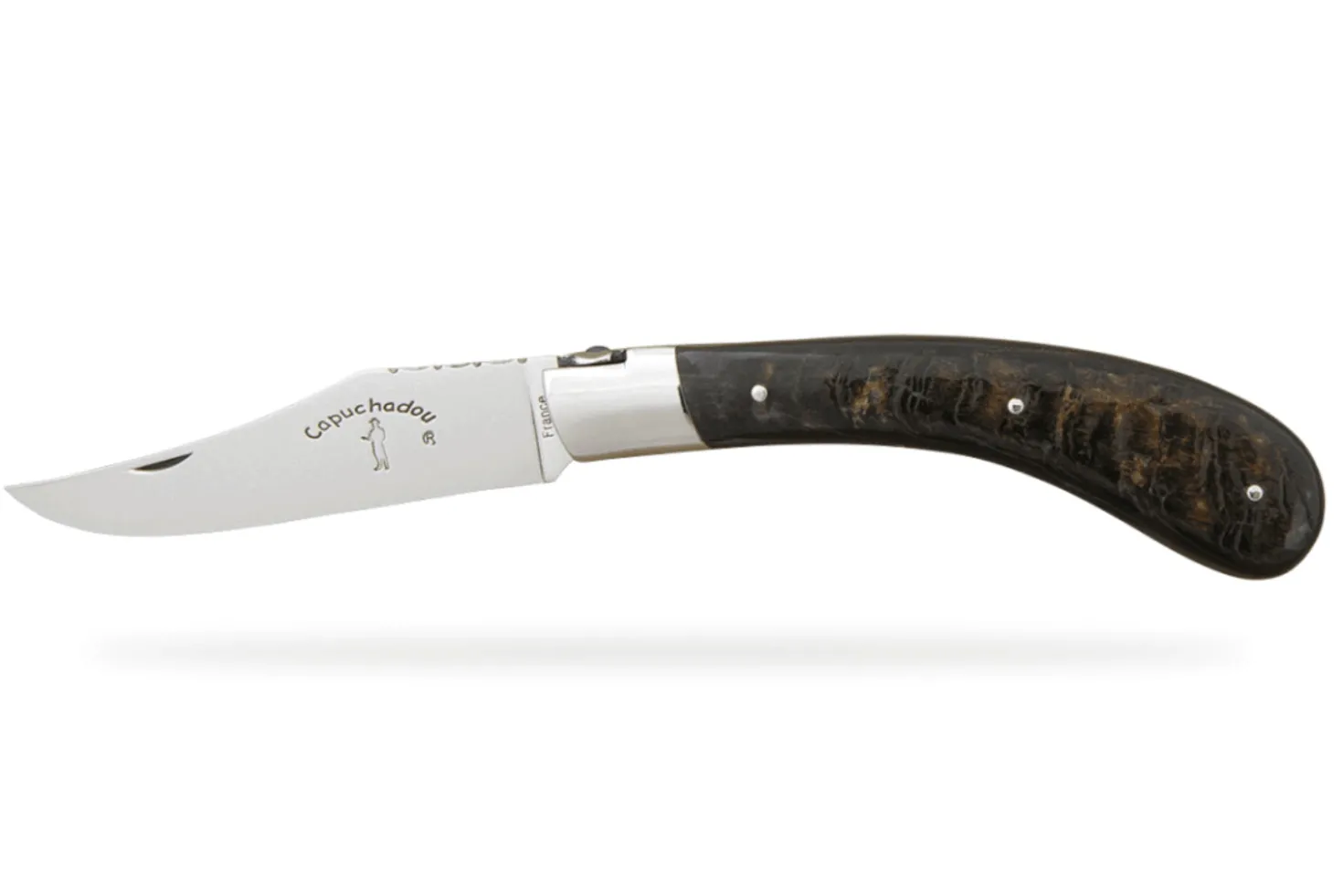 Couteau pliant artisanal Capuchadou acier sandvik manche en corne de buffle 12cm