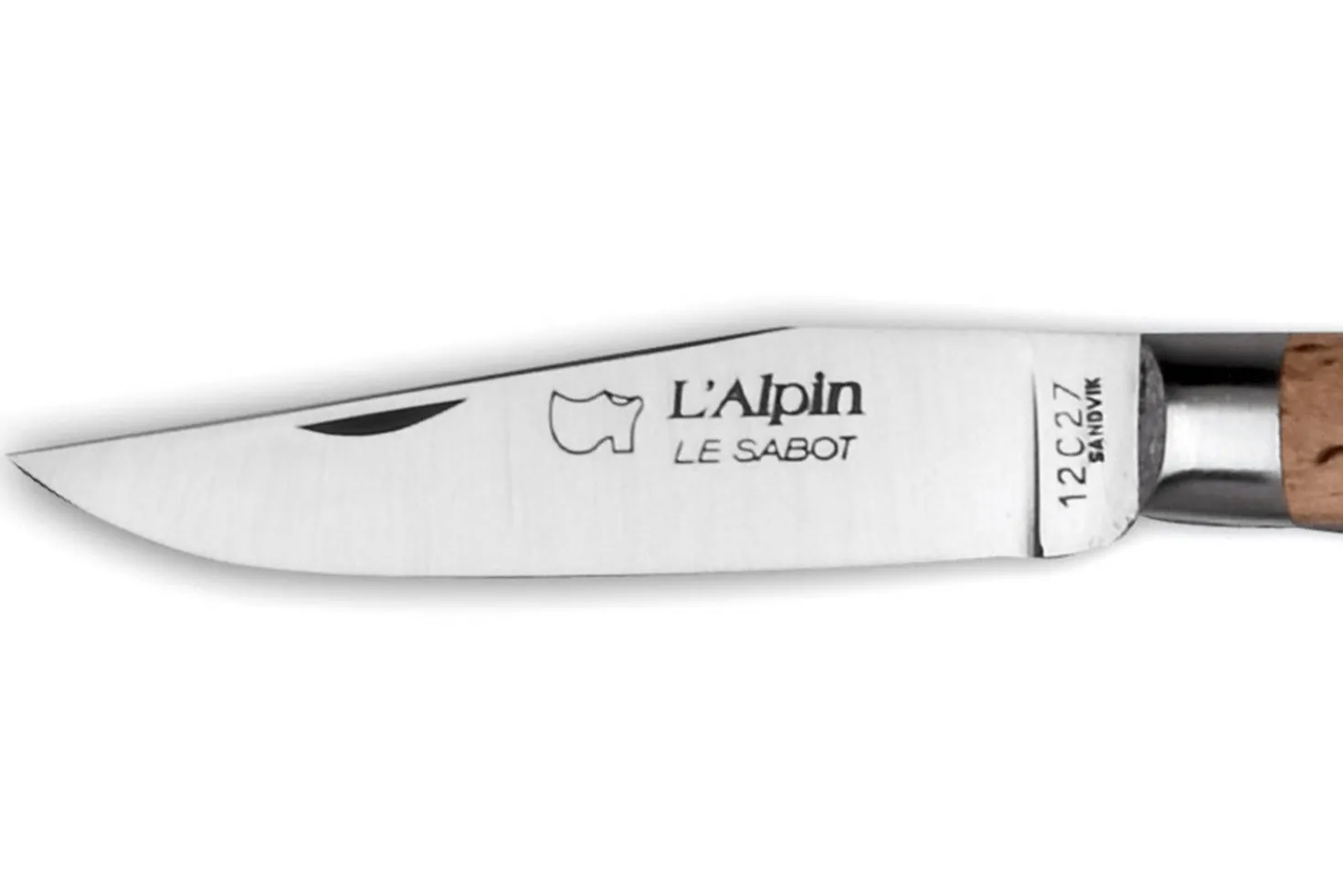 Couteau pliant Au Sabot L'Alpin acier Sandvik manche bouleau 10cm