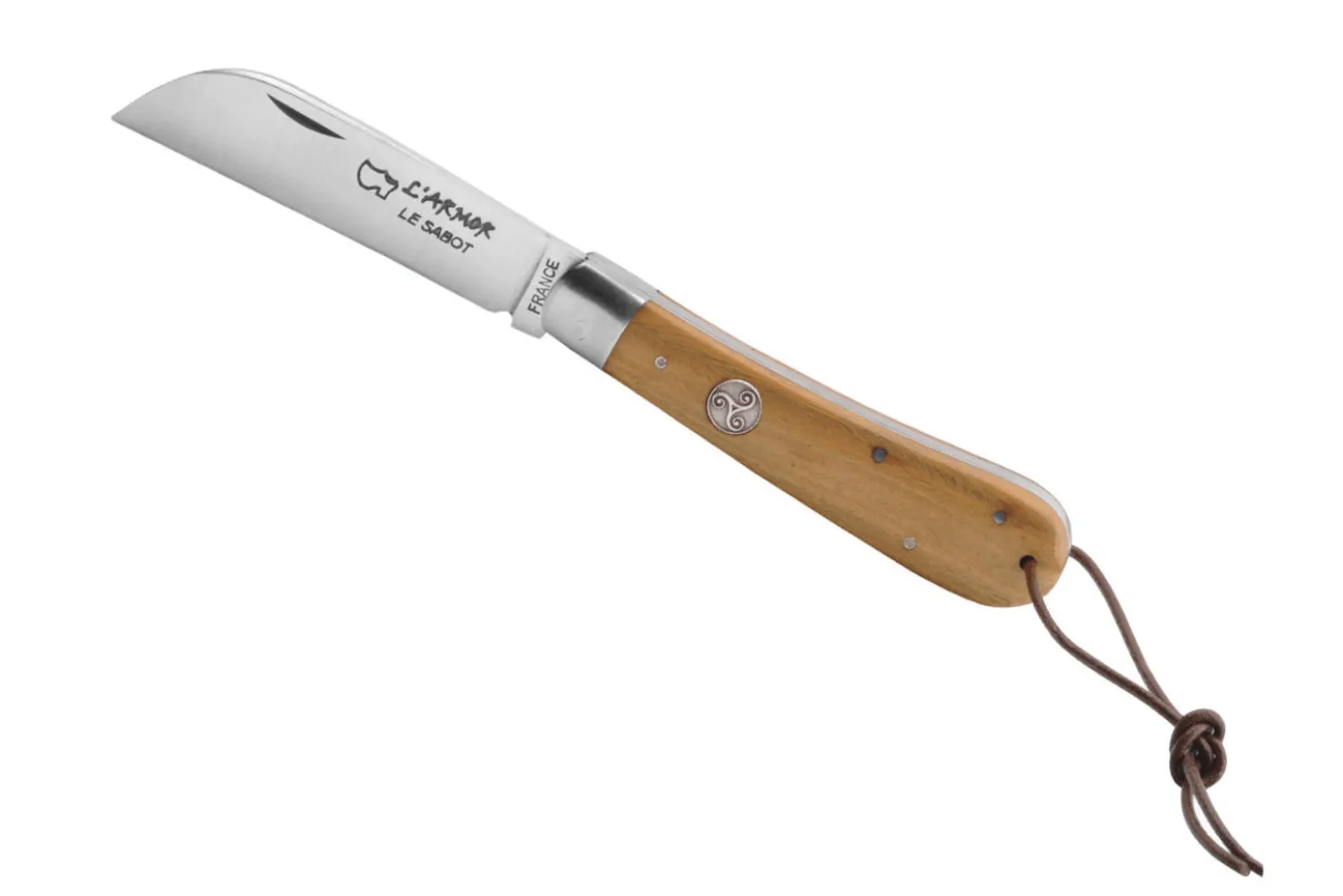 Couteau pliant Au Sabot L'Armor acier Sandvik manche teck 10,5cm